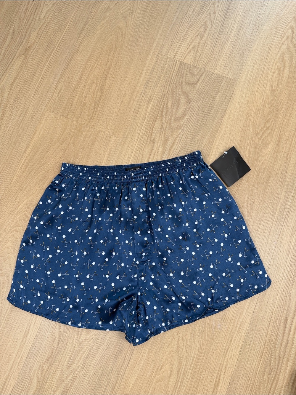 Intimo 100% Silk Golf Print Boxer Shorts XL